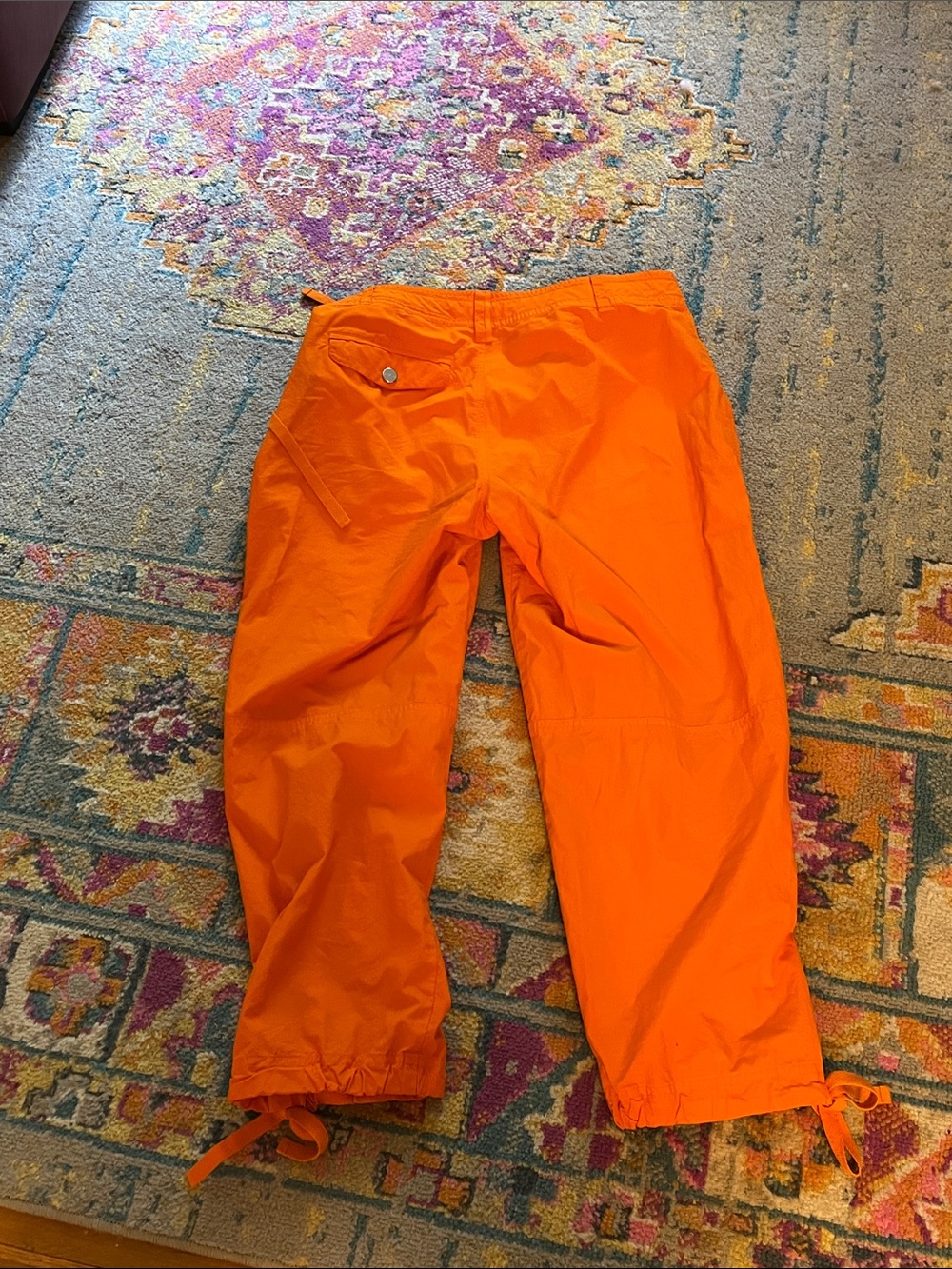 Ralph Lauren  orange woman cargo cotton pants, size 12, nice!! - Picture 7 of 14